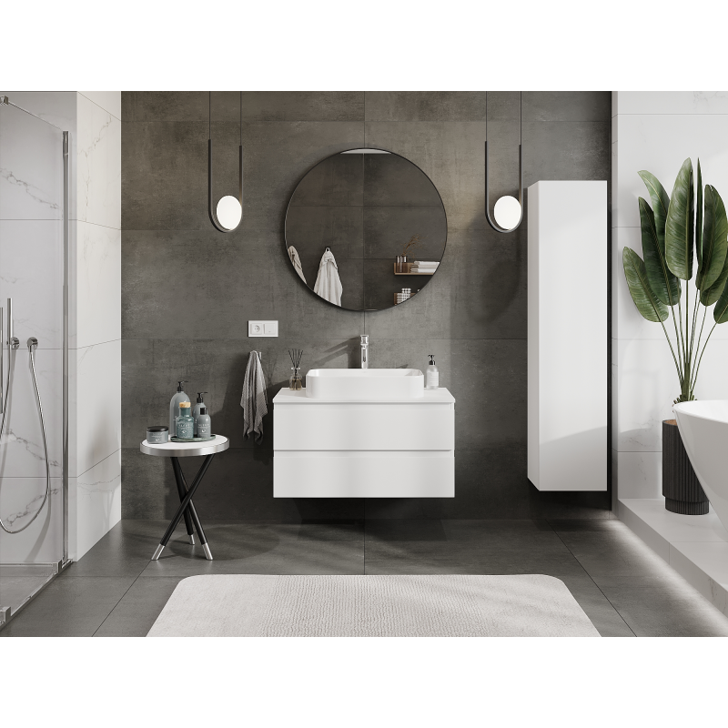 Mexen Orio armoire de salle de bain sous-lavabo 90 cm, 2 tiroirs, blanc mat - 91A10-09047-2-BFF01