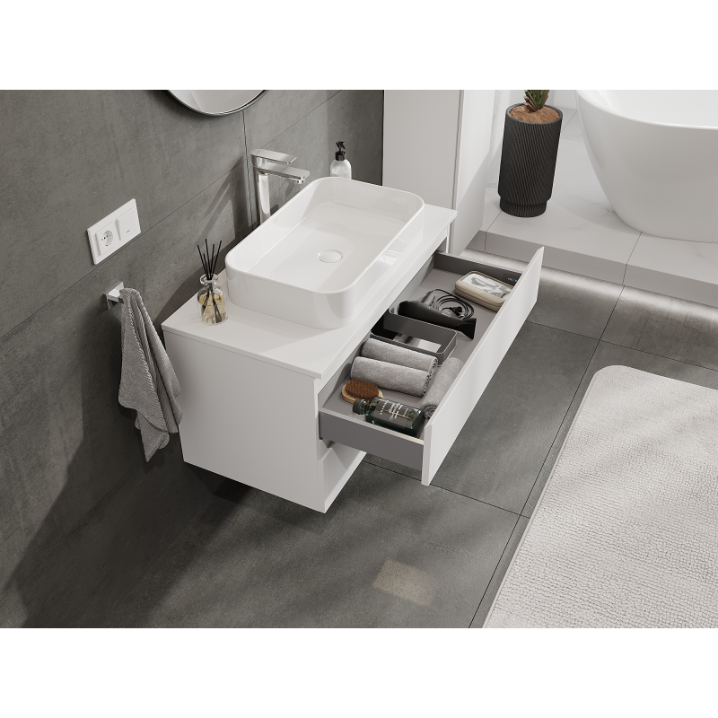 Mexen Orio armoire de salle de bain sous-lavabo 90 cm, 2 tiroirs, blanc mat - 91A10-09047-2-BFF01
