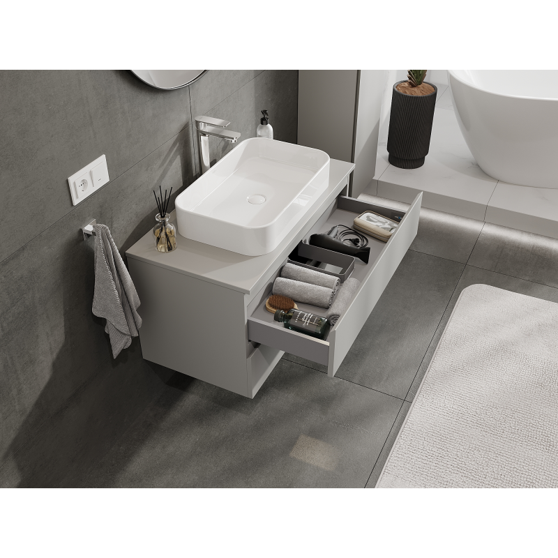 Mexen Orio meuble de salle de bain sous-lavabo 90 cm, 2 tiroirs, gris mat - 91A10-09047-2-BFF62