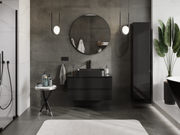 Mexen Orio meuble de salle de bains sous vasque 90 cm, 2 tiroirs, noir brillant - 91A10-09047-2-BFF70
