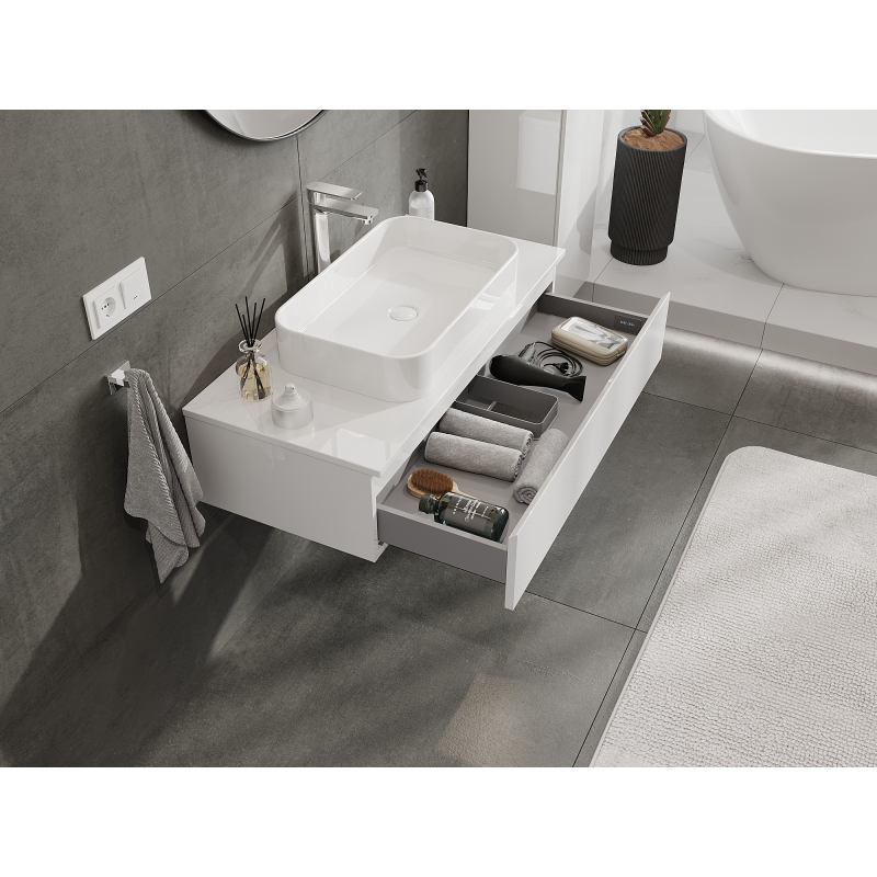 Mexen Orio Meuble de Salle de Bain sous lavabo 100 cm, 1 tiroir, blanc brillant - 91A10-10023-1-BF00