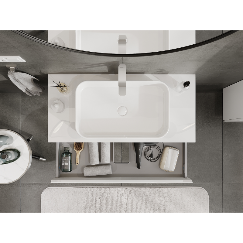 Mexen Orio Meuble de Salle de Bain sous lavabo 100 cm, 1 tiroir, blanc brillant - 91A10-10023-1-BF00