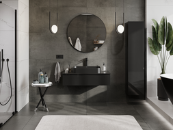Mexen Orio meuble de salle de bain sous lavabo 100 cm, 1 tiroir, noir brillant - 91A10-10023-1-BF70