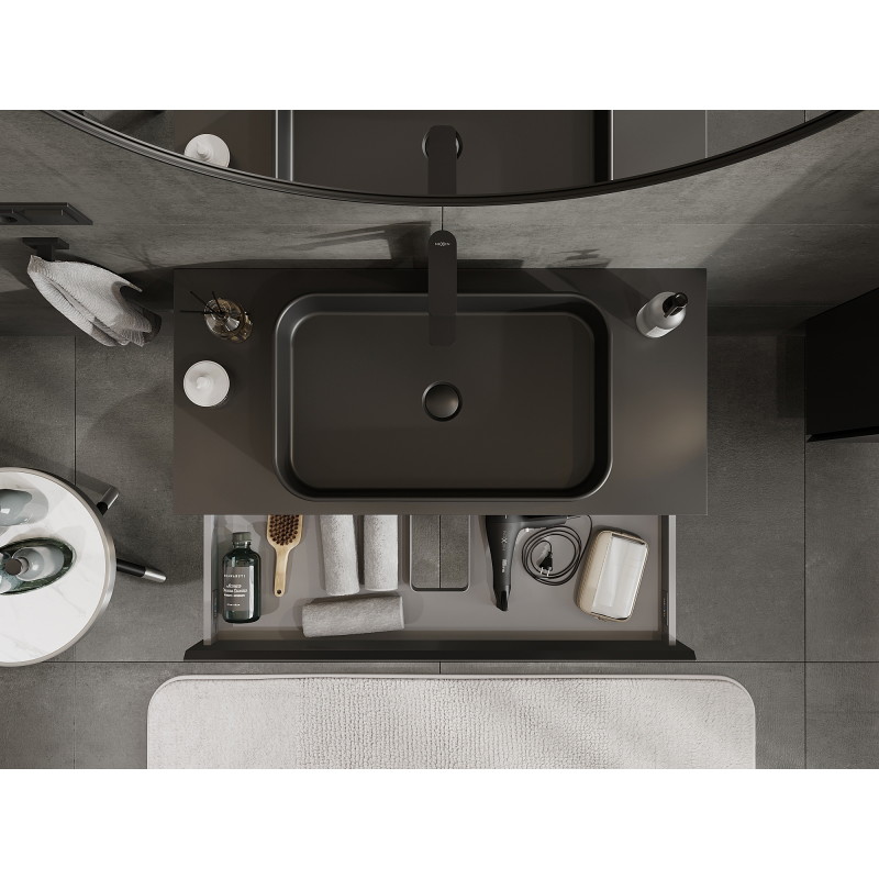 Mexen Orio meuble de salle de bain sous lavabo 100 cm, 1 tiroir, noir mat - 91A10-10023-1-BF71