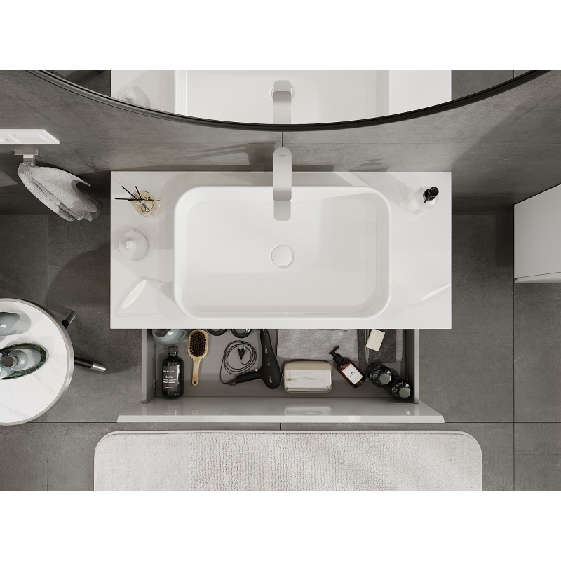 Mexen Orio meuble de salle de bain sous lavabo 100 cm, 1 tiroir, blanc brillant - 91A10-10047-1-BF00
