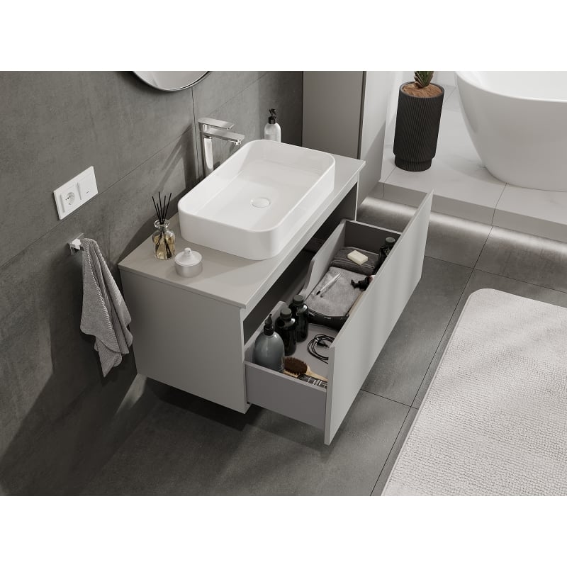 Mexen Orio meuble de salle de bain sous lavabo 100 cm, 1 tiroir, gris mat - 91A10-10047-1-BF62