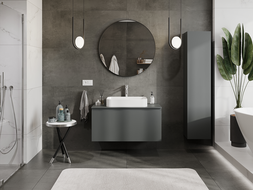 Mexen Orio armoire de salle de bains sous lavabo 100 cm, 1 tiroir, graphite mat - 91A10-10047-1-BF66