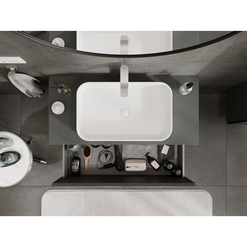 Mexen Orio armoire de salle de bains sous lavabo 100 cm, 1 tiroir, graphite mat - 91A10-10047-1-BF66