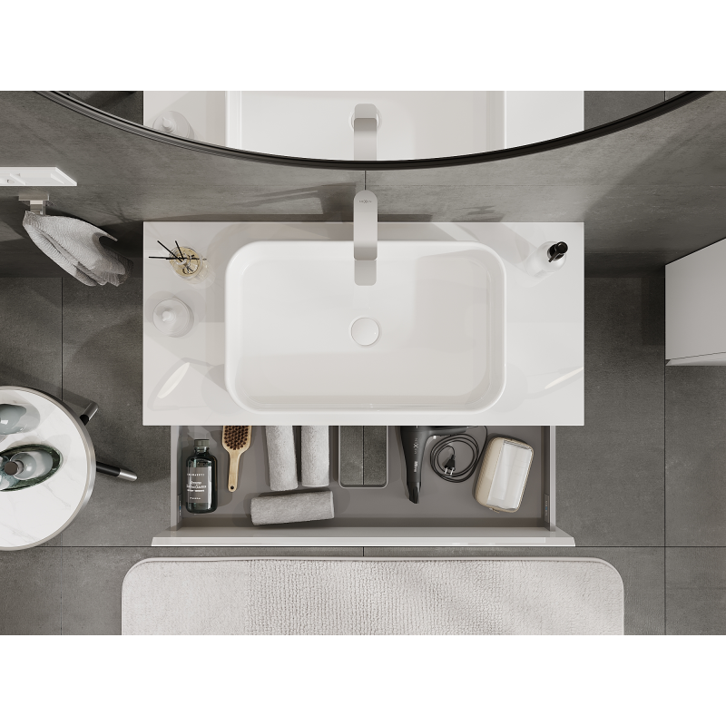 Mexen Orio meuble de salle de bain sous lavabo 100 cm, 2 tiroirs, blanc brillant - 91A10-10047-2-BFF00