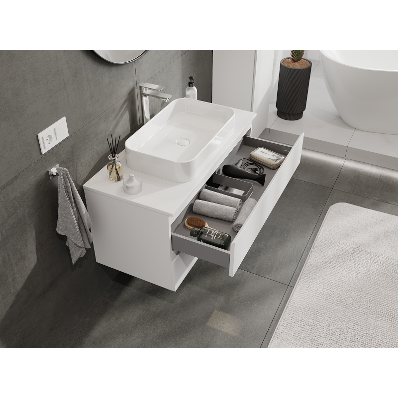 Mexen Orio armoire de salle de bain sous lavabo 100 cm, 2 tiroirs, blanc mat - 91A10-10047-2-BFF01