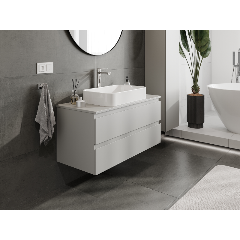 Mexen Orio meuble de salle de bain sous lavabo 100 cm, 2 tiroirs, gris mat - 91A10-10047-2-BFF62
