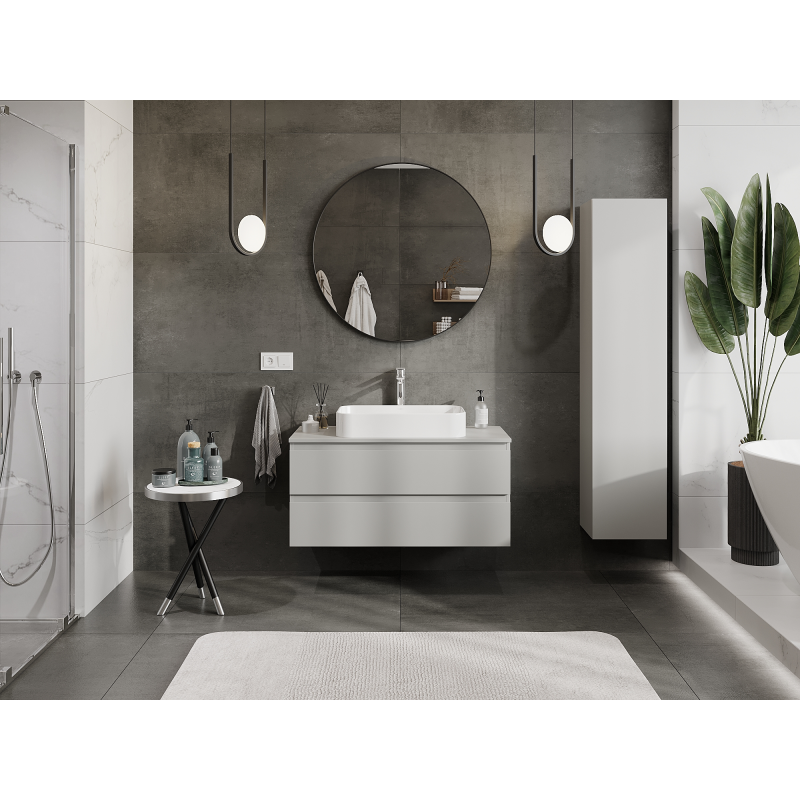 Mexen Orio meuble de salle de bain sous lavabo 100 cm, 2 tiroirs, gris mat - 91A10-10047-2-BFF62