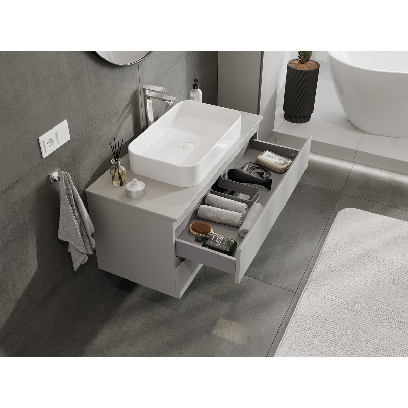 Mexen Orio meuble de salle de bain sous lavabo 100 cm, 2 tiroirs, gris mat - 91A10-10047-2-BFF62