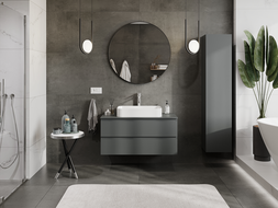 Mexen Orio meuble de salle de bain pour lavabo 100 cm, 2 tiroirs, graphite mat - 91A10-10047-2-BFF66