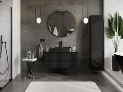 Mexen Orio meuble de salle de bain sous lavabo 100 cm, 2 tiroirs, noir brillant - 91A10-10047-2-BFF70