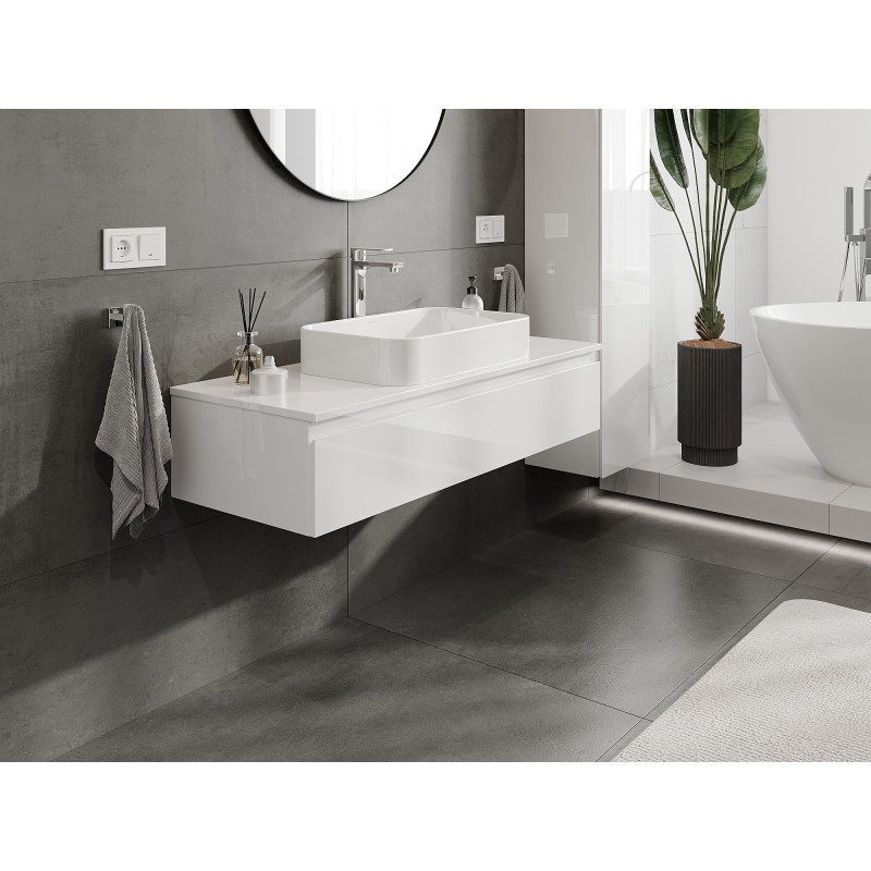 Mexen Orio meuble de salle de bains sous lavabo 120 cm, 1 tiroir, blanc brillant - 91A10-12023-1-BF00