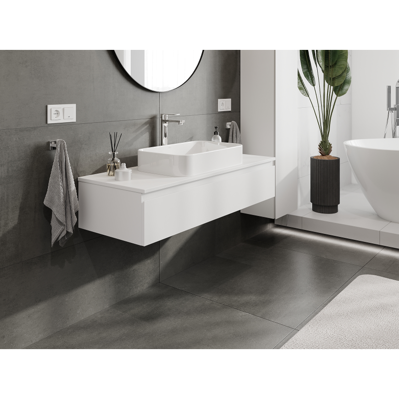 Mexen Orio meuble de salle de bains sous-vasque 120 cm, 1 tiroir, blanc mat - 91A10-12023-1-BF01