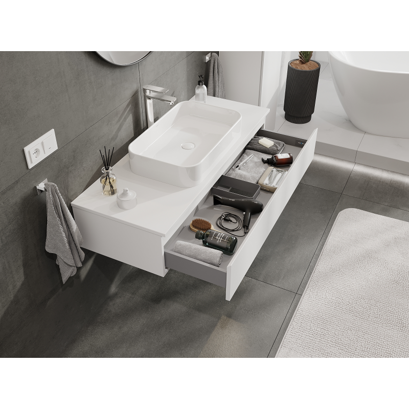 Mexen Orio meuble de salle de bains sous-vasque 120 cm, 1 tiroir, blanc mat - 91A10-12023-1-BF01