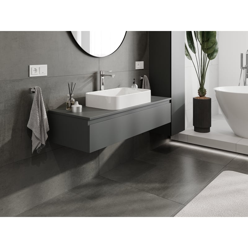 Mexen Orio armoire de salle de bain sous-lavabo 120 cm, 1 tiroir, graphite mat - 91A10-12023-1-BF66