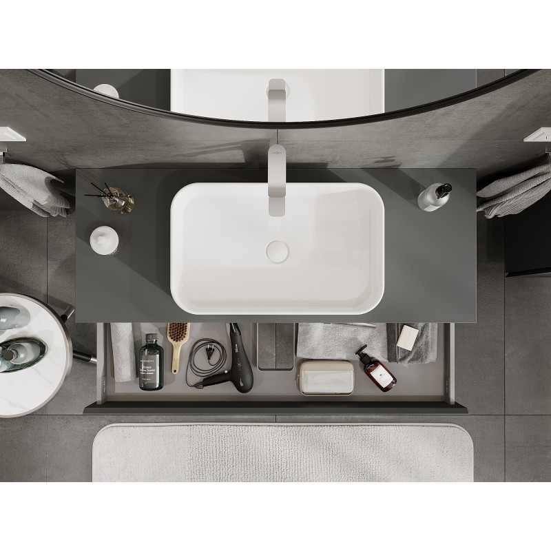 Mexen Orio armoire de salle de bain sous-lavabo 120 cm, 1 tiroir, graphite mat - 91A10-12023-1-BF66