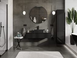 Mexen Orio meuble de salle de bains sous lavabo 120 cm, 1 tiroir, noir brillant - 91A10-12023-1-BF70