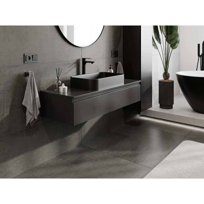 Mexen Orio armoire de salle de bains sous lavabo 120 cm, 1 tiroir, noir mat - 91A10-12023-1-BF71