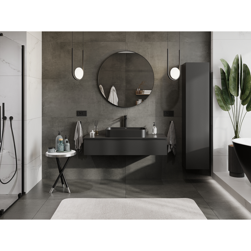 Mexen Orio armoire de salle de bains sous lavabo 120 cm, 1 tiroir, noir mat - 91A10-12023-1-BF71
