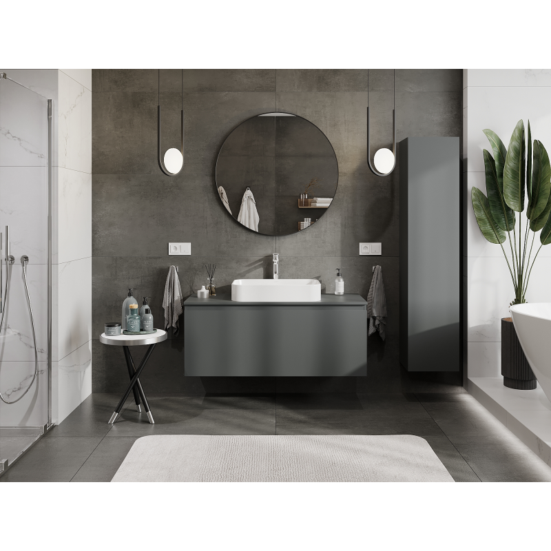 Mexen Orio meuble de salle de bain sous-lavabo 120 cm, 1 tiroir, graphite mat - 91A10-12047-1-BF66