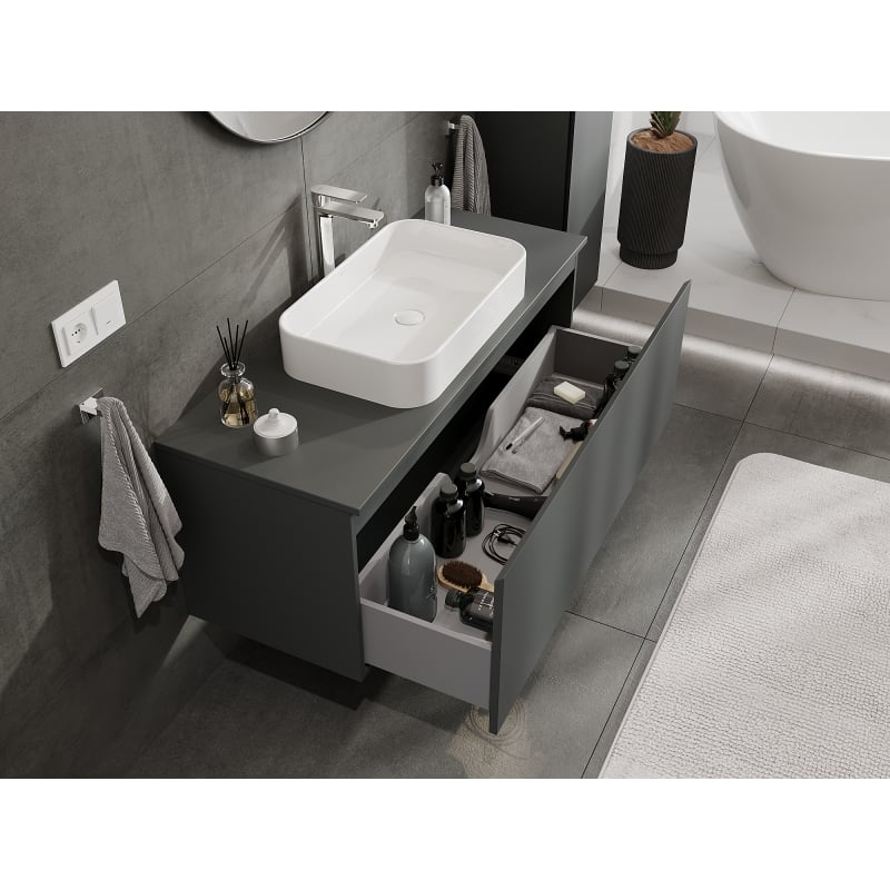 Mexen Orio meuble de salle de bain sous-lavabo 120 cm, 1 tiroir, graphite mat - 91A10-12047-1-BF66