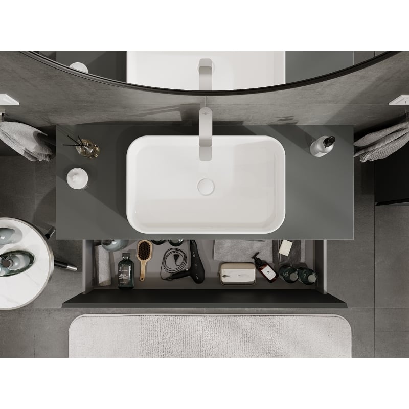 Mexen Orio meuble de salle de bain sous-lavabo 120 cm, 1 tiroir, graphite mat - 91A10-12047-1-BF66