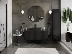 Mexen Orio armoire de salle de bain sous lavabo 120 cm, 1 tiroir, noir brillant - 91A10-12047-1-BF70