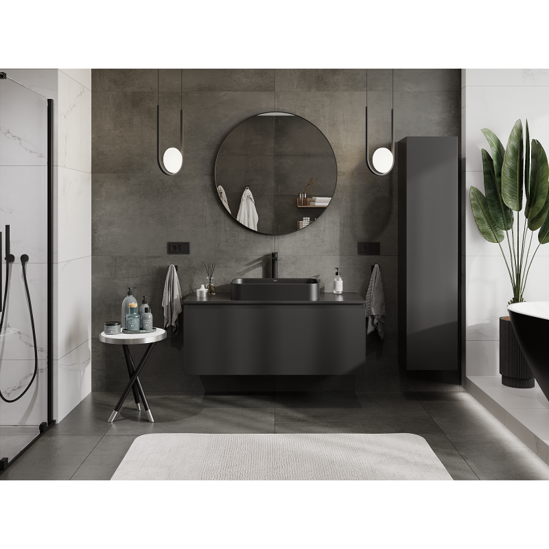 Mexen Orio meuble de salle de bain sous-lavabo 120 cm, 1 tiroir, noir mat - 91A10-12047-1-BF71