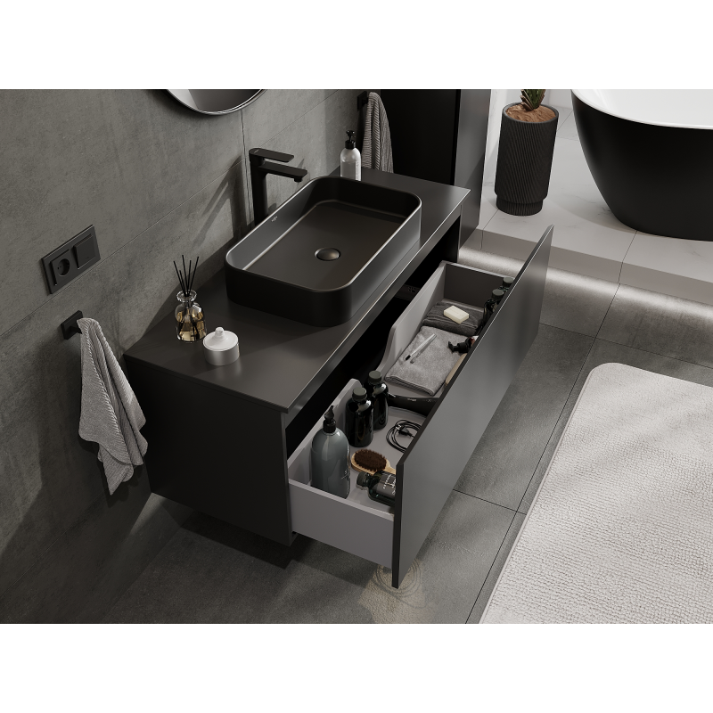 Mexen Orio meuble de salle de bain sous-lavabo 120 cm, 1 tiroir, noir mat - 91A10-12047-1-BF71
