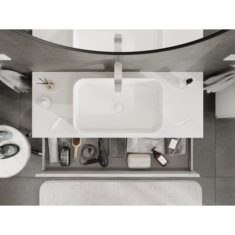 Mexen Orio armoire de salle de bains sous lavabo 120 cm, 2 tiroirs, blanc brillant - 91A10-12047-2-BFF00