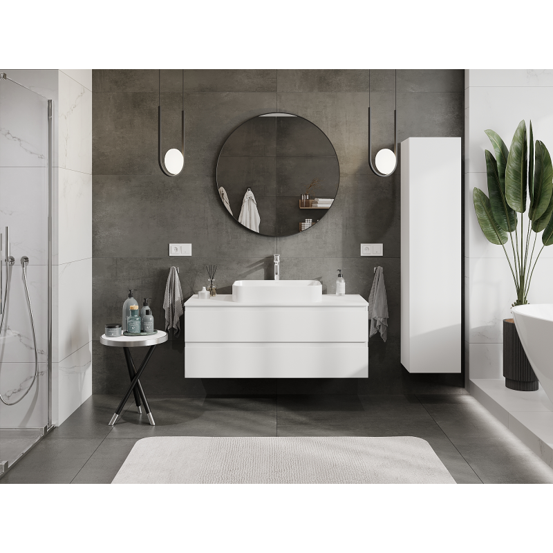 Mexen Orio meuble de salle de bain sous lavabo 120 cm, 2 tiroirs, blanc mat - 91A10-12047-2-BFF01