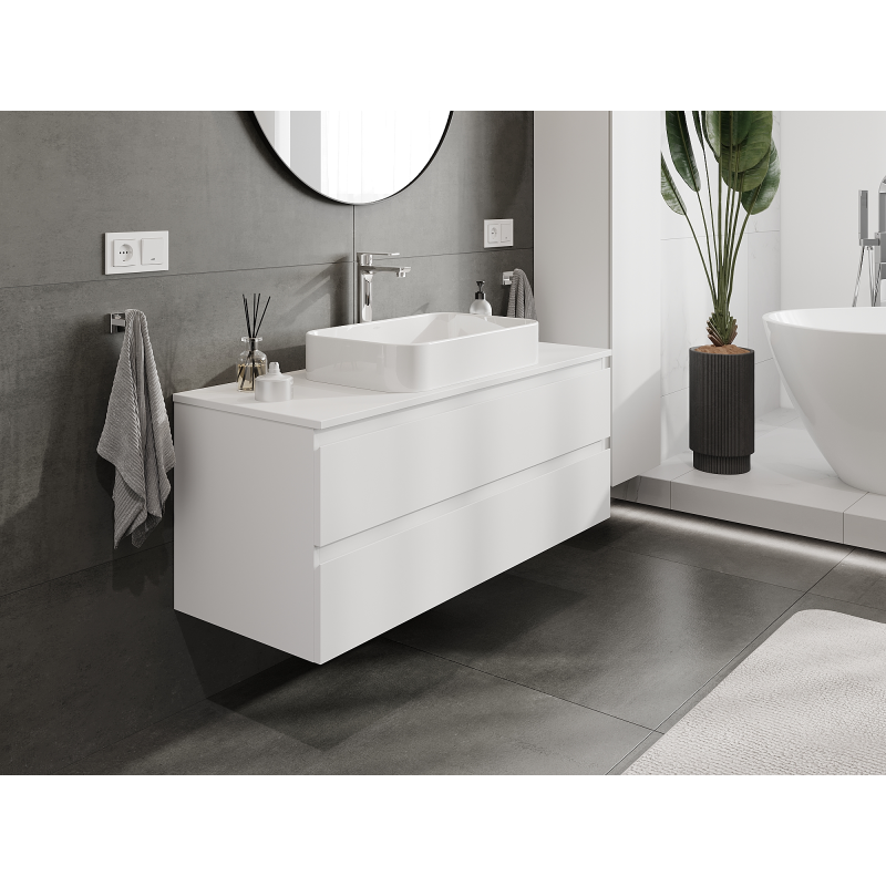 Mexen Orio meuble de salle de bain sous lavabo 120 cm, 2 tiroirs, blanc mat - 91A10-12047-2-BFF01