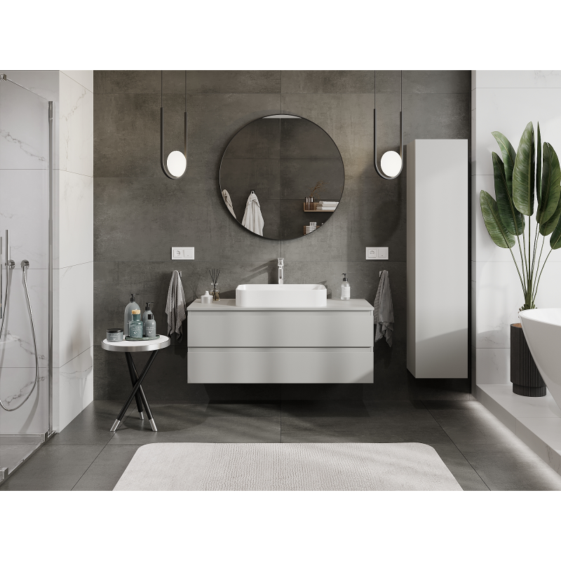 Mexen Orio meuble de salle de bain sous lavabo 120 cm, 2 tiroirs, gris mat - 91A10-12047-2-BFF62