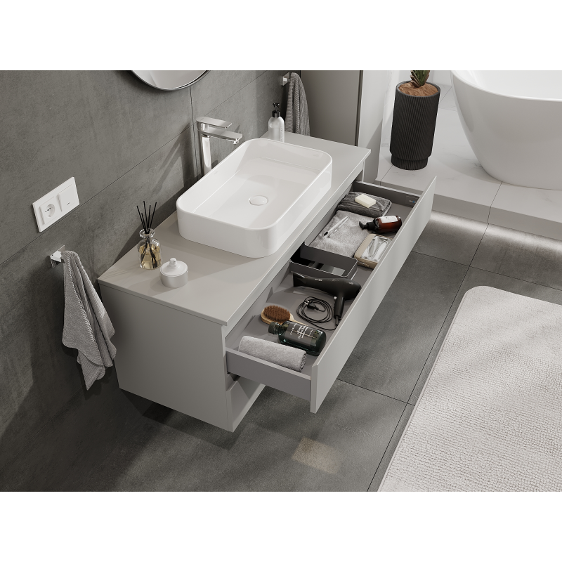 Mexen Orio meuble de salle de bain sous lavabo 120 cm, 2 tiroirs, gris mat - 91A10-12047-2-BFF62