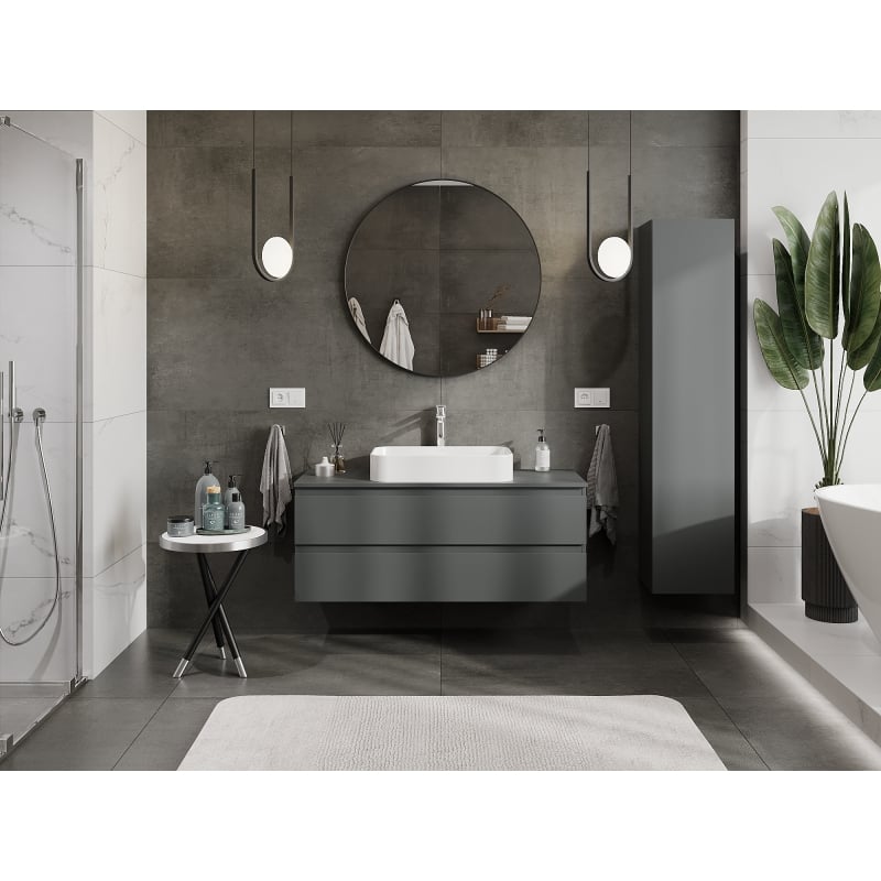 Mexen Orio meuble de salle de bains sous lavabo 120 cm, 2 tiroirs, graphite mat - 91A10-12047-2-BFF66