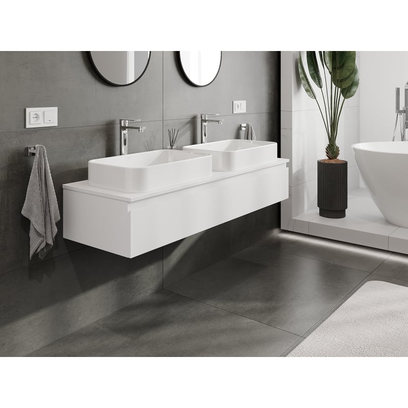 Mexen Orio meuble de salle de bain sous-vasque 140 cm, 1 tiroir, blanc mat - 91A10-14023-1-BF01