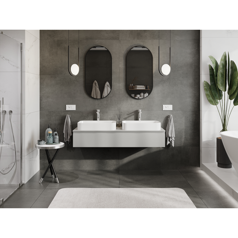 Mexen Orio armoire de salle de bain sous lavabo 140 cm, 1 tiroir, gris mat - 91A10-14023-1-BF62