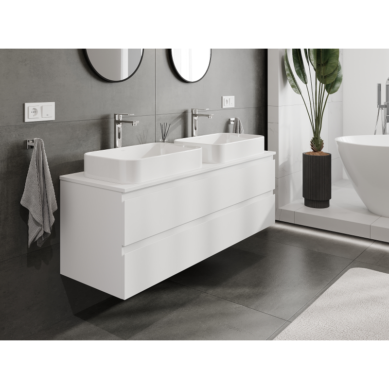 Mexen Orio armoire de salle de bain sous vasque 140 cm, 2 tiroirs, blanc mat - 91A10-14047-2-BFF01