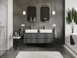 Mexen Orio armoire de salle de bain sous lavabo 140 cm, 2 tiroirs, graphite mat - 91A10-14047-2-BFF66