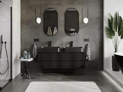 Mexen Orio armoire de salle de bain sous-lavabo 140 cm, 2 tiroirs, noir brillant - 91A10-14047-2-BFF70