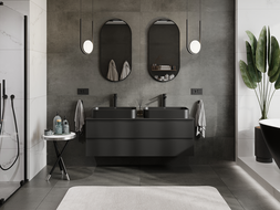 Mexen Orio meuble de salle de bain sous lavabo 140 cm, 2 tiroirs, noir mat - 91A10-14047-2-BFF71