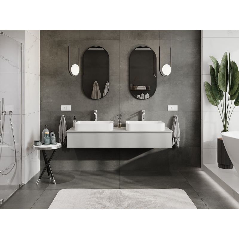 Mexen Orio armoire de salle de bain 160 cm, 1 tiroir, gris mat - 91A10-16023-1-BF62