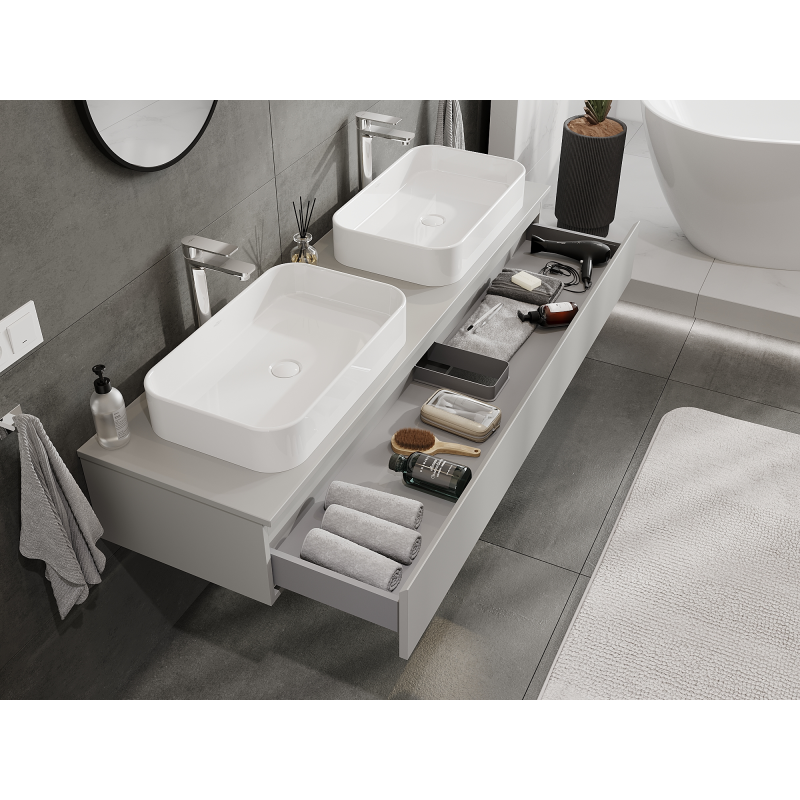 Mexen Orio armoire de salle de bain 160 cm, 1 tiroir, gris mat - 91A10-16023-1-BF62