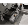 Mexen Orio cabinet de salle de bain sous lavabo 160 cm, 1 tiroir, noir brillant - 91A10-16023-1-BF70