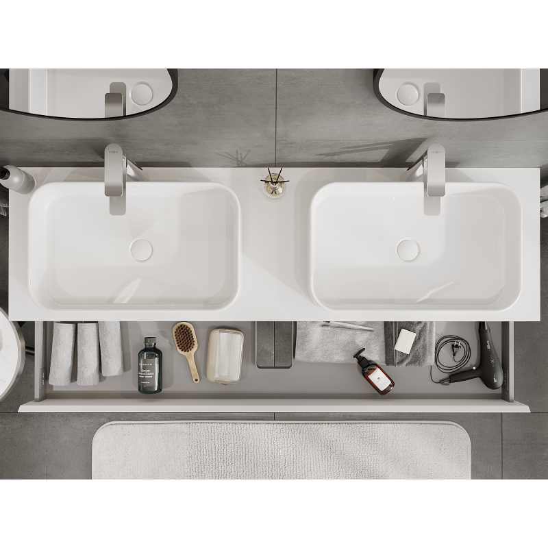 Mexen Orio armoire de salle de bain sous lavabo 160 cm, 1 tiroir, blanc mat - 91A10-16023-1-BF01