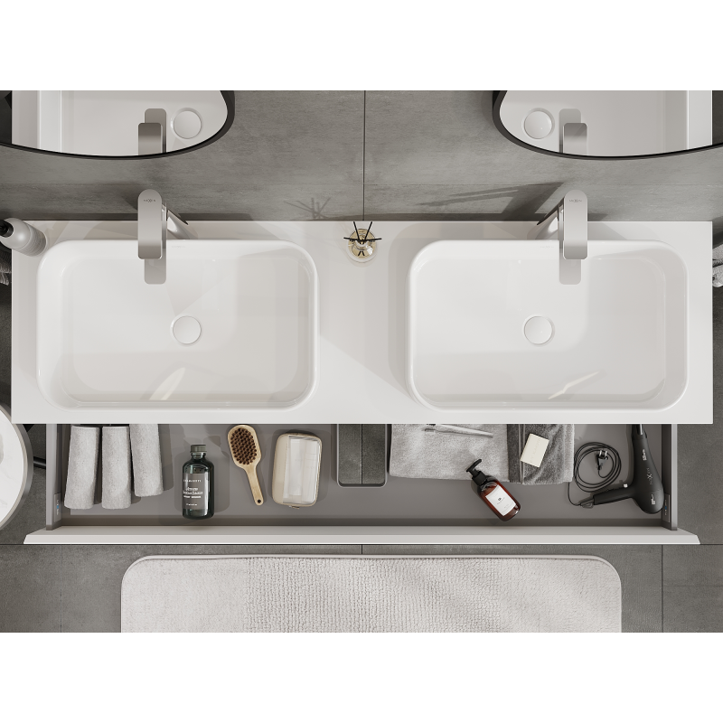 Mexen Orio meuble de salle de bain sous-vasque 160 cm, 2 tiroirs, blanc mat - 91A10-16047-2-BFF01